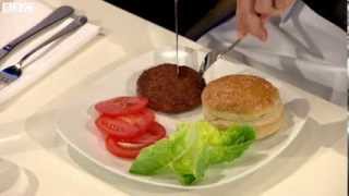 Worlds first lab grown burger is eaten in London [upl. by Ocnarfnaig699]