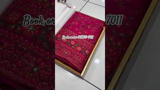 A very beautiful pure pasmina pink colour saree ￼bandhani saree video fashion shorts instagram [upl. by Carita]