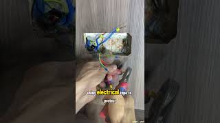 Installing an outlet into an MDF wood cabinet electrican electricaloutlet [upl. by Wj699]