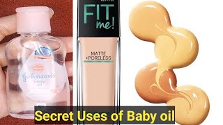 Foundation में ये Johnson Baby oil Beauty hack Top 5 Amazing secret uses of baby oil for dry damage [upl. by Alegnasor746]