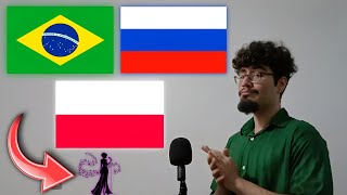 ASMR 3 Popular singer in 3 Language 🇧🇷🇵🇱🇷🇺 [upl. by Gabriel502]