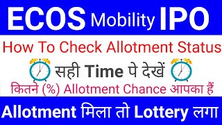 ECOS Mobility IPO  ECOS Mobility and Hospitality IPO GMP  ECOS Mobility IPO Allotment GMP Today [upl. by Kcyrred]