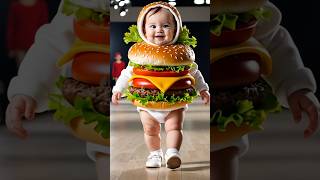 Cutest Baby Fashion Show Hamburger Edition baby KidsFashion RunwayShow AI YoutubeShorts short [upl. by Quirita394]