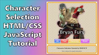 Make a Character Selection project using HTML CSS and JavaScript [upl. by Charley73]