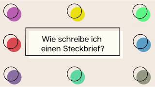 Wie schreibe ich einen Steckbrief [upl. by Yousuf149]