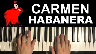 Bizet  Carmen Habanera Piano Tutorial Lesson [upl. by Kostival]