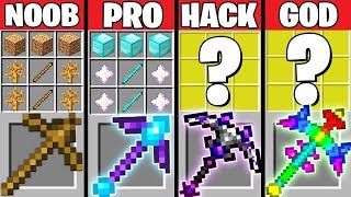 Minecraft Battle SUPER PICKAXE CRAFTING CHALLENGE  NOOB vs PRO vs HACKER vs GOD Minecraft Animation [upl. by Aufa]