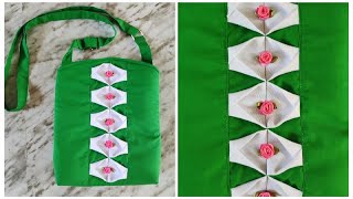 Reciclaje de Telas Bolso con Rositas Tutorial [upl. by Norabal]