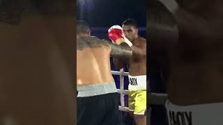 Kenny Niko with the first round KO against Rugby League star Tevita Pangai Junior [upl. by Gnex]