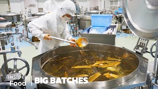 How A Japanese Megakitchen Prepares Thousands Of School Lunches Everyday  Big Batches [upl. by Enirahtac890]