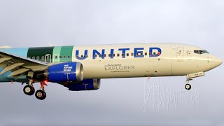 United Airlines 737 MAX 10 ecoDemonstrator Explorer Landing At Paine Field [upl. by Tjon]