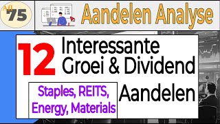 Aflevering 75 12 Interessante Groei amp Dividend Groei aandelen Staples REITS Energy Materials [upl. by Donelle]