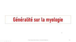 Généralité sur la myologie [upl. by Allemrac109]