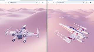 XWing Multiplayer Flight Simulator made with JavaScript [upl. by Mitzie746]