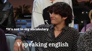 V Kim Taehyung speaking the cutest English for 612 seconds [upl. by Eannaj]