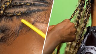 Flip Over Fulani Braids With Curly Hair Tutorial [upl. by Rekrap]