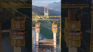 WORLDS SECOND HIGHEST BRIDGE underconstruction  TIANMEN BRIDGE 天门特大桥 bridge construction [upl. by Eilema]