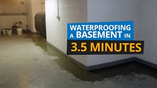 Basement Waterproofing in 35 Minutes  Block Wall Foundation in Norwalk CT [upl. by Uohk]