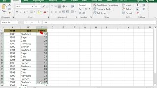 Apply conditional formatting in cell range C2C21 Format teams having received up to 30 points [upl. by Rolyt]