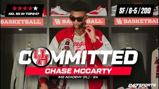 WATCH 4star SF Chase McCarty commits to the Houston Cougars LIVE on 247Sports [upl. by Arednaxela]