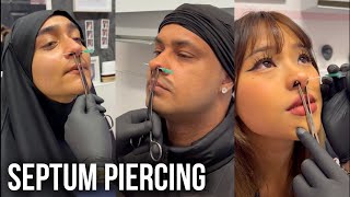 Does Septum Piercing Hurt 🤔 Nose piercing compilation  PART 1 [upl. by Hollister102]