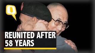 The Quint The Dalai Lama Embraces Jawan Who Escorted Him Into India in 1959 [upl. by Rebah289]