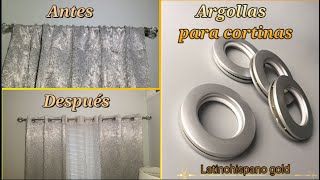 COMO poner ARGOLLAS a cortinas🧵✂️✏️ FACIL y MUY rápido 2 [upl. by Ayekat]