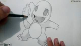 Drawing Charmander  Pokemon Timelapse Drawing Pencil Art by OST ANIME ID [upl. by Shelli]