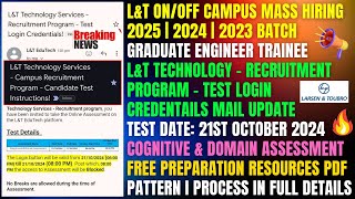 LampT ONOFF Campus Hiring Started  Exam Mail  Test Pattern  Hiring Process  Preparation Resources [upl. by Oramug]