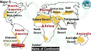 Deserts of the World  Deserts According to Their Respective Continents  Worlds Major Deserts [upl. by Adriane]