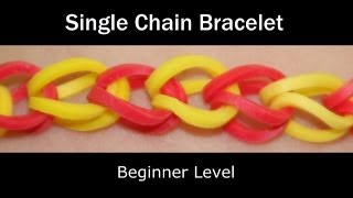 Rainbow Loom® Single Chain Bracelet  Lesson 1 [upl. by Wehttam251]