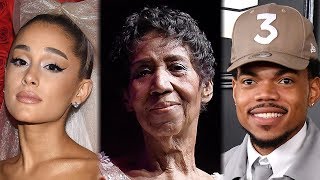 Ariana Grande Chance the Rapper amp More Celebs REACT to Aretha Franklins Death [upl. by Esilehc71]