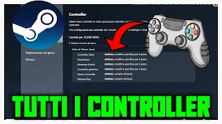 COME CONNETTERE E CONFIGURARE QUALSIASI CONTROLLER SU STEAM AL 100  TUTORIAL STEAM steam [upl. by Modesta]