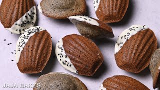 Black Sesame Madeleines  Jaja Bakes [upl. by Ydnarb]