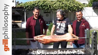 Whole pig roast  grilling with friends ENG subs  Grill philosophy [upl. by Aneliram]