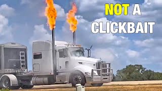 Runaway Diesel Engines 2023  PETERBILT 386 HUGE Runaway with Flames [upl. by Eirtemed615]