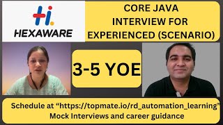 Hexaware Java Interview Questions  Core Java Interview Questions  RD Technical Learning [upl. by Julianna686]