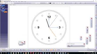 Clock animation in CATIA V5 drawing VBA [upl. by Inna304]