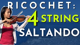 Arpeggiated Ricochet  4 String Saltando — Violin Tutorial [upl. by Mairim302]