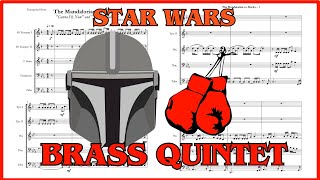 Star Wars Brass Quintet Sheet Music The Mandalorian X Rocky Theme [upl. by Aromat]