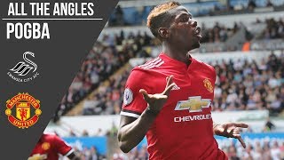 Paul Pogba v Swansea City Goal  All the Angles  Manchester United [upl. by Elvah]