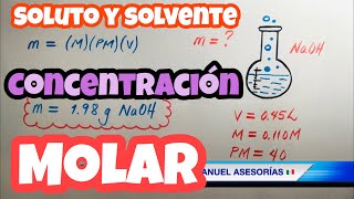 MOLARIDAD EN UNA SOLUCIÓN 🧪 Cálculo de la Concentración [upl. by Arelc]