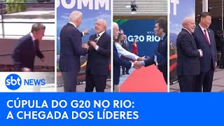 “Corridinha” de Macron protocolo de Milei a chegada dos líderes na Cúpula do G20 no Rio [upl. by Nyahs]