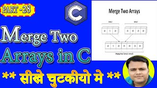 PART28 Merge Two Arrays  सीखे अब चुटकियों में C Tutorial in Hindi  C Programming in Hindi [upl. by Stilu]