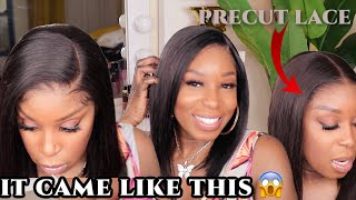 100 GLUELESS Wig for BEGINNERS VERY AFFORDABLE Pre Cut Glueless Bob Wig  Curlyme Hair [upl. by Leuqcar]