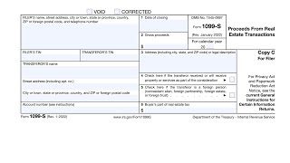 IRS Form 1099S walkthrough Proceeds From Real Estate Transactions [upl. by Selimah]