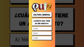 ¿Cuántos días tiene un año bisiesto quizculturageneral triviaquiz juegosdequiz [upl. by Kermy]