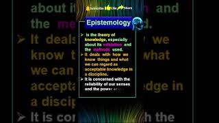 What is Epistemology in research  shorts short viral [upl. by Eibo526]