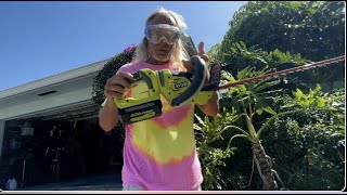 How to use the Ryobi 24 inch 40 Volt Hedge Trimmer [upl. by Proud]