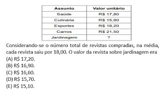 175  QUESTÃO MATEMÁTICA VUNESP 2022  BOM PRA QUEM ESTUDA PM SP 2023  MEDIA ARITMÉTICA [upl. by Amadas135]